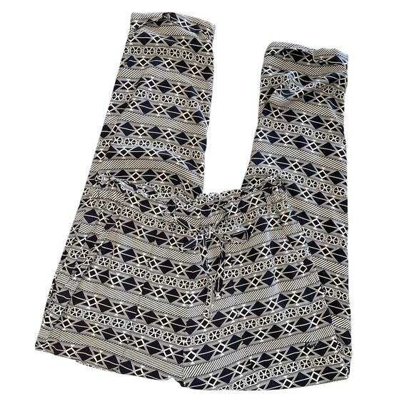 KAVU Tiba Black Beige Geo-Print Pants size Medium - Picture 1 of 10